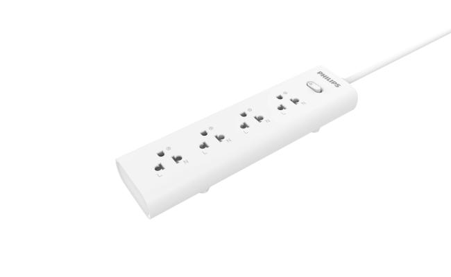 Philips Power Strip 4 AC Outlet with overload Protection, 2M EU